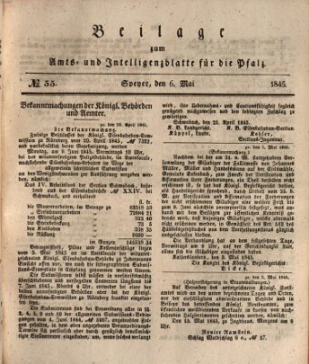 Königlich bayerisches Amts- und Intelligenzblatt für die Pfalz Dienstag 6. Mai 1845