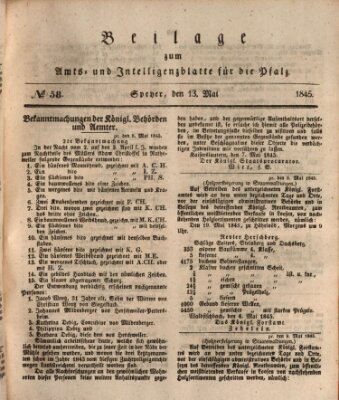 Königlich bayerisches Amts- und Intelligenzblatt für die Pfalz Dienstag 13. Mai 1845