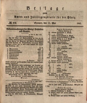 Königlich bayerisches Amts- und Intelligenzblatt für die Pfalz Freitag 23. Mai 1845