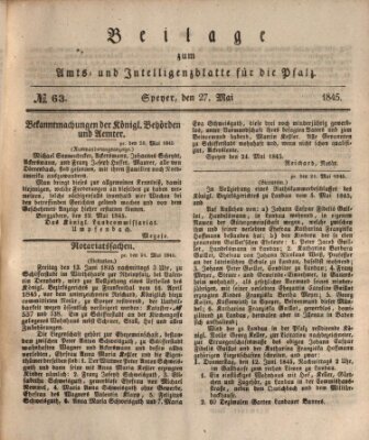 Königlich bayerisches Amts- und Intelligenzblatt für die Pfalz Dienstag 27. Mai 1845