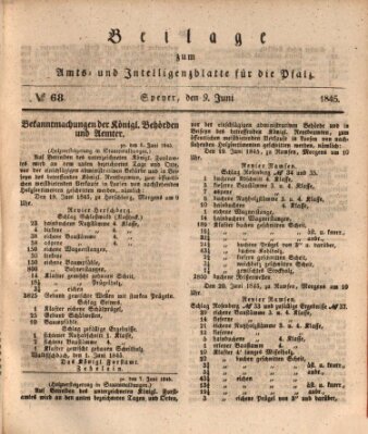 Königlich bayerisches Amts- und Intelligenzblatt für die Pfalz Montag 9. Juni 1845