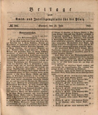 Königlich bayerisches Amts- und Intelligenzblatt für die Pfalz Montag 28. Juli 1845