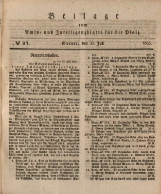 Königlich bayerisches Amts- und Intelligenzblatt für die Pfalz Mittwoch 30. Juli 1845