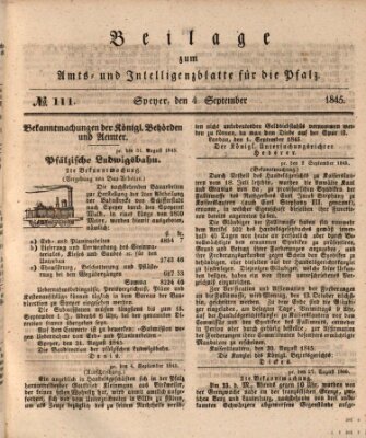 Königlich bayerisches Amts- und Intelligenzblatt für die Pfalz Donnerstag 4. September 1845