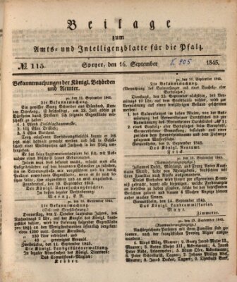 Königlich bayerisches Amts- und Intelligenzblatt für die Pfalz Dienstag 16. September 1845