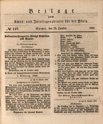 Königlich bayerisches Amts- und Intelligenzblatt für die Pfalz Dienstag 28. Oktober 1845