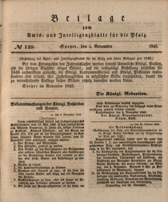 Königlich bayerisches Amts- und Intelligenzblatt für die Pfalz Donnerstag 6. November 1845