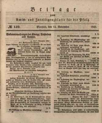 Königlich bayerisches Amts- und Intelligenzblatt für die Pfalz Donnerstag 13. November 1845