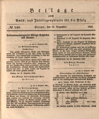 Königlich bayerisches Amts- und Intelligenzblatt für die Pfalz Dienstag 16. Dezember 1845