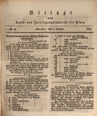 Königlich bayerisches Amts- und Intelligenzblatt für die Pfalz Montag 5. Januar 1846