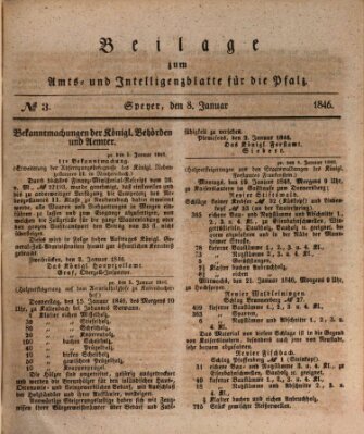 Königlich bayerisches Amts- und Intelligenzblatt für die Pfalz Donnerstag 8. Januar 1846