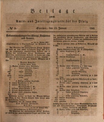 Königlich bayerisches Amts- und Intelligenzblatt für die Pfalz Freitag 23. Januar 1846