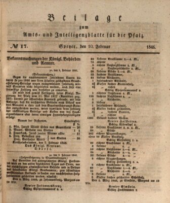 Königlich bayerisches Amts- und Intelligenzblatt für die Pfalz Dienstag 10. Februar 1846