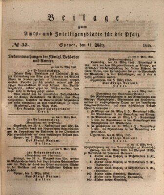 Königlich bayerisches Amts- und Intelligenzblatt für die Pfalz Mittwoch 11. März 1846