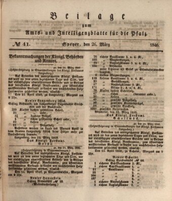 Königlich bayerisches Amts- und Intelligenzblatt für die Pfalz Donnerstag 26. März 1846