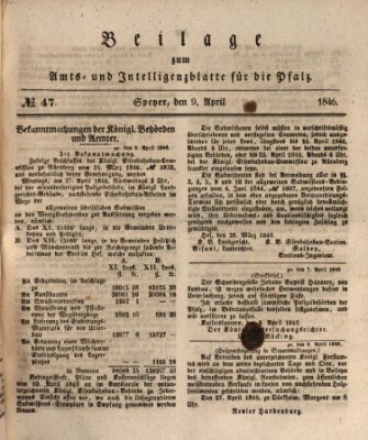 Königlich bayerisches Amts- und Intelligenzblatt für die Pfalz Donnerstag 9. April 1846