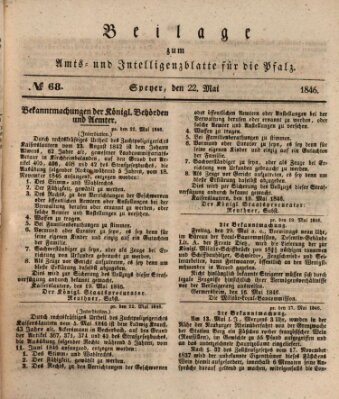 Königlich bayerisches Amts- und Intelligenzblatt für die Pfalz Freitag 22. Mai 1846