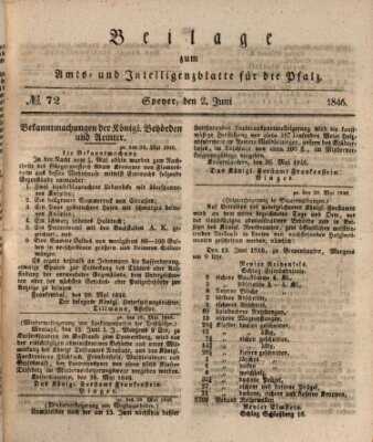 Königlich bayerisches Amts- und Intelligenzblatt für die Pfalz Dienstag 2. Juni 1846