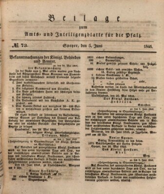 Königlich bayerisches Amts- und Intelligenzblatt für die Pfalz Freitag 5. Juni 1846