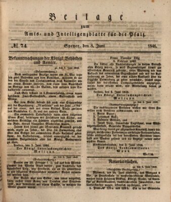 Königlich bayerisches Amts- und Intelligenzblatt für die Pfalz Montag 8. Juni 1846