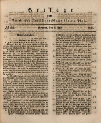 Königlich bayerisches Amts- und Intelligenzblatt für die Pfalz Donnerstag 9. Juli 1846