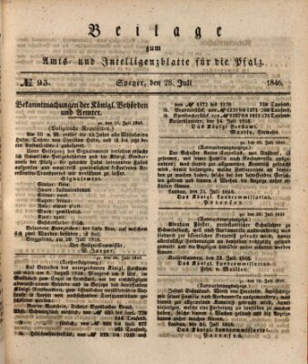 Königlich bayerisches Amts- und Intelligenzblatt für die Pfalz Dienstag 28. Juli 1846