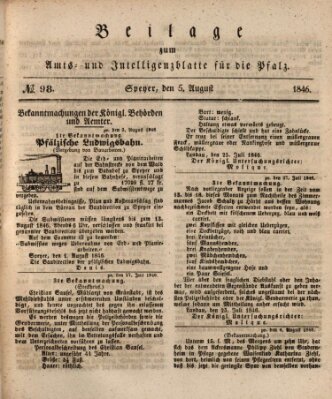 Königlich bayerisches Amts- und Intelligenzblatt für die Pfalz Mittwoch 5. August 1846