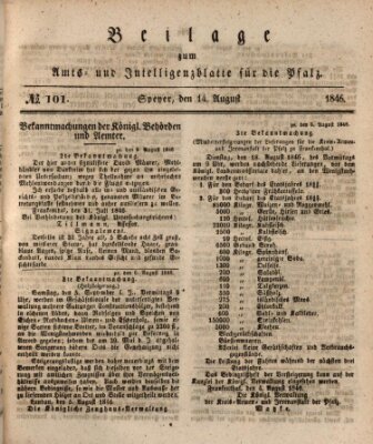 Königlich bayerisches Amts- und Intelligenzblatt für die Pfalz Freitag 14. August 1846