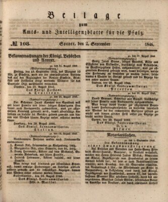 Königlich bayerisches Amts- und Intelligenzblatt für die Pfalz Mittwoch 2. September 1846