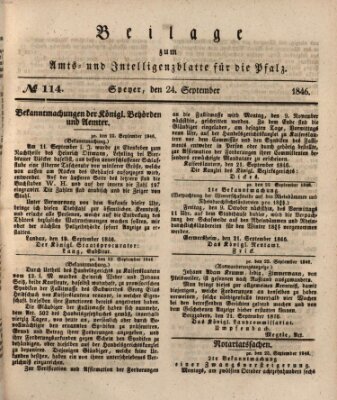 Königlich bayerisches Amts- und Intelligenzblatt für die Pfalz Donnerstag 24. September 1846