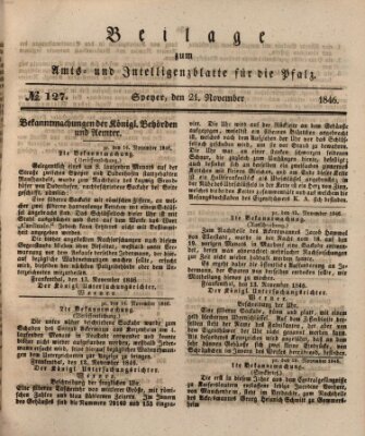 Königlich bayerisches Amts- und Intelligenzblatt für die Pfalz Samstag 21. November 1846