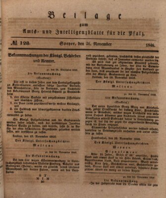 Königlich bayerisches Amts- und Intelligenzblatt für die Pfalz Donnerstag 26. November 1846