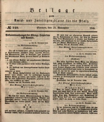 Königlich bayerisches Amts- und Intelligenzblatt für die Pfalz Samstag 28. November 1846