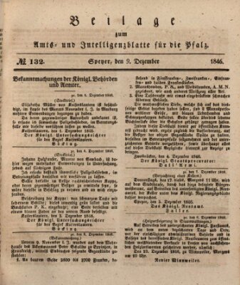 Königlich bayerisches Amts- und Intelligenzblatt für die Pfalz Mittwoch 9. Dezember 1846