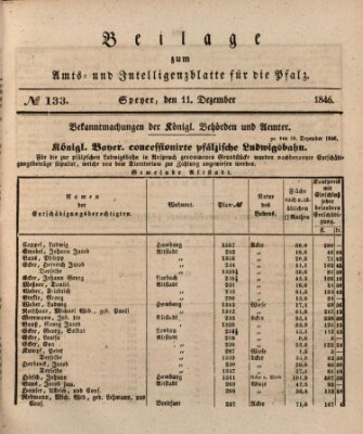 Königlich bayerisches Amts- und Intelligenzblatt für die Pfalz Freitag 11. Dezember 1846