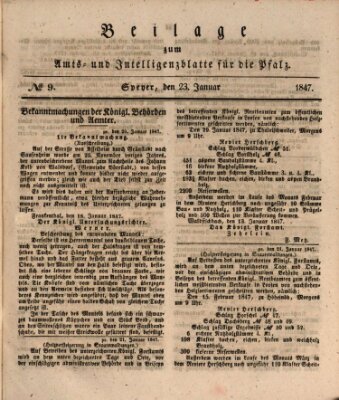 Königlich bayerisches Amts- und Intelligenzblatt für die Pfalz Samstag 23. Januar 1847