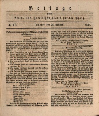 Königlich bayerisches Amts- und Intelligenzblatt für die Pfalz Dienstag 26. Januar 1847