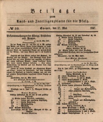 Königlich bayerisches Amts- und Intelligenzblatt für die Pfalz Donnerstag 27. Mai 1847