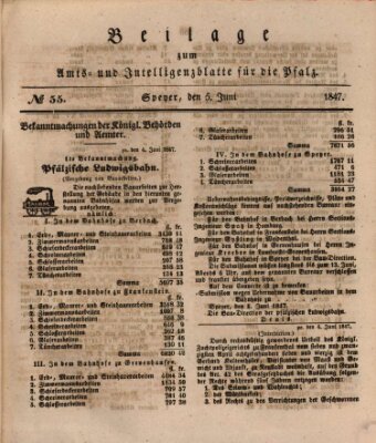 Königlich bayerisches Amts- und Intelligenzblatt für die Pfalz Samstag 5. Juni 1847
