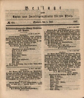 Königlich bayerisches Amts- und Intelligenzblatt für die Pfalz Dienstag 6. Juli 1847