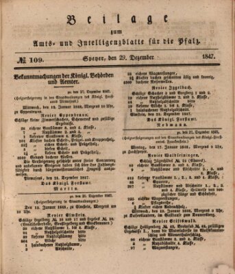 Königlich bayerisches Amts- und Intelligenzblatt für die Pfalz Mittwoch 29. Dezember 1847