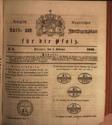 Königlich bayerisches Amts- und Intelligenzblatt für die Pfalz Mittwoch 9. Februar 1848