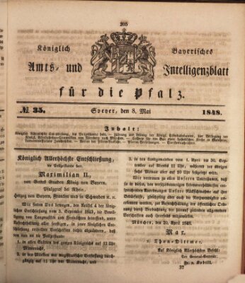 Königlich bayerisches Amts- und Intelligenzblatt für die Pfalz Montag 8. Mai 1848