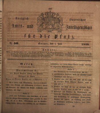 Königlich bayerisches Amts- und Intelligenzblatt für die Pfalz Dienstag 4. Juli 1848