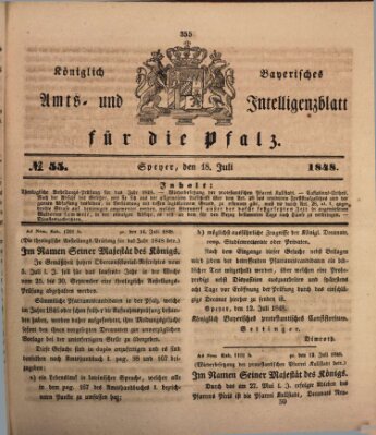 Königlich bayerisches Amts- und Intelligenzblatt für die Pfalz Dienstag 18. Juli 1848