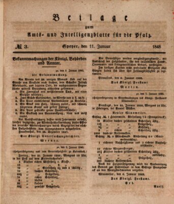 Königlich bayerisches Amts- und Intelligenzblatt für die Pfalz Dienstag 11. Januar 1848