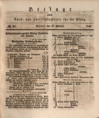 Königlich bayerisches Amts- und Intelligenzblatt für die Pfalz Freitag 25. Februar 1848