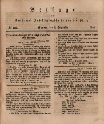 Königlich bayerisches Amts- und Intelligenzblatt für die Pfalz Samstag 9. Dezember 1848