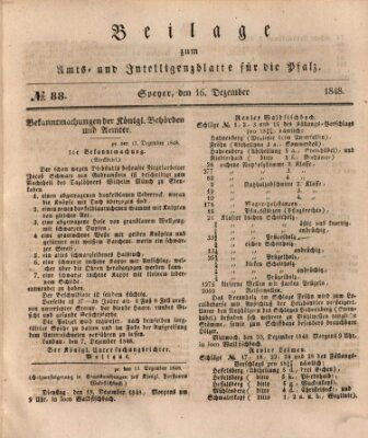 Königlich bayerisches Amts- und Intelligenzblatt für die Pfalz Samstag 16. Dezember 1848