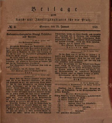 Königlich bayerisches Amts- und Intelligenzblatt für die Pfalz Montag 29. Januar 1849